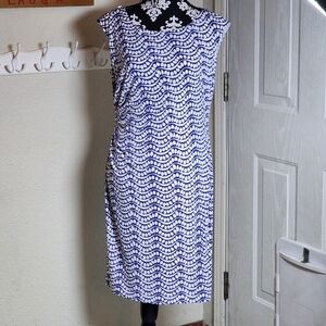 DM Collection Donna Morgan Purple and White Wave Jersey Midi Dress Stitch Fix 12